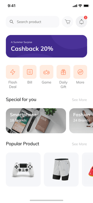 Shop App Home Page