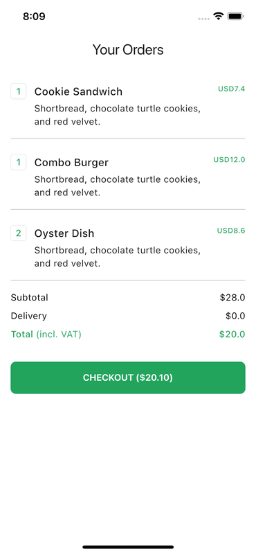 Food App Order Details Page