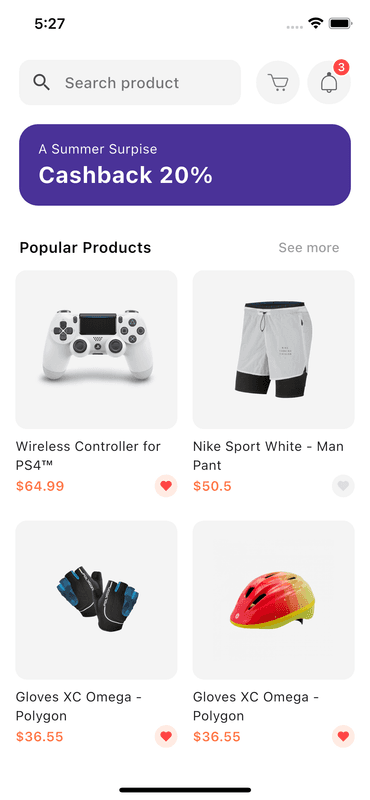 Shop App Home Page