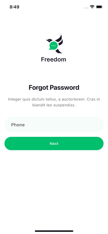 Flutter Forgot Password Page