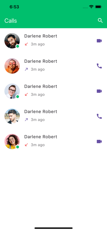 Flutter Call History Screen