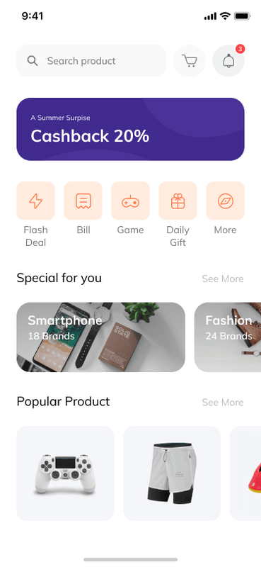 Flutter Shop App Home Page