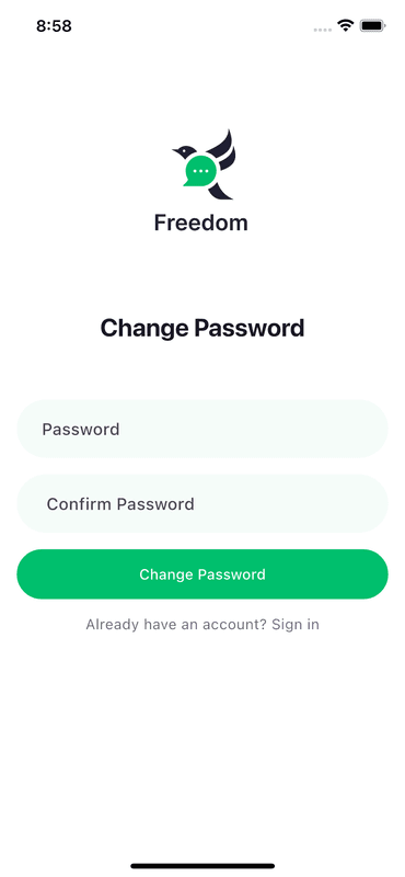 Flutter Change Password Page